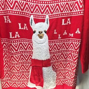 Fa La La Llama Ugly Christmas Sweater Red Women's XL Funny Party